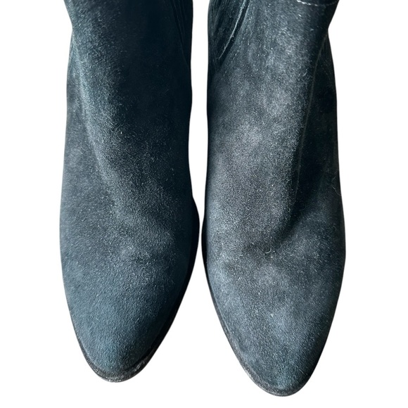 Jeffrey Campbell Metcalf-J2 Black Suede Chelsea Ankle Bootie Jeweled Heel - Picture 4 of 16